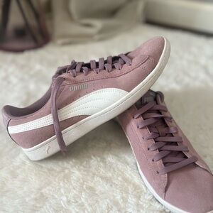 Puma Women's Mauve and White Sneakers